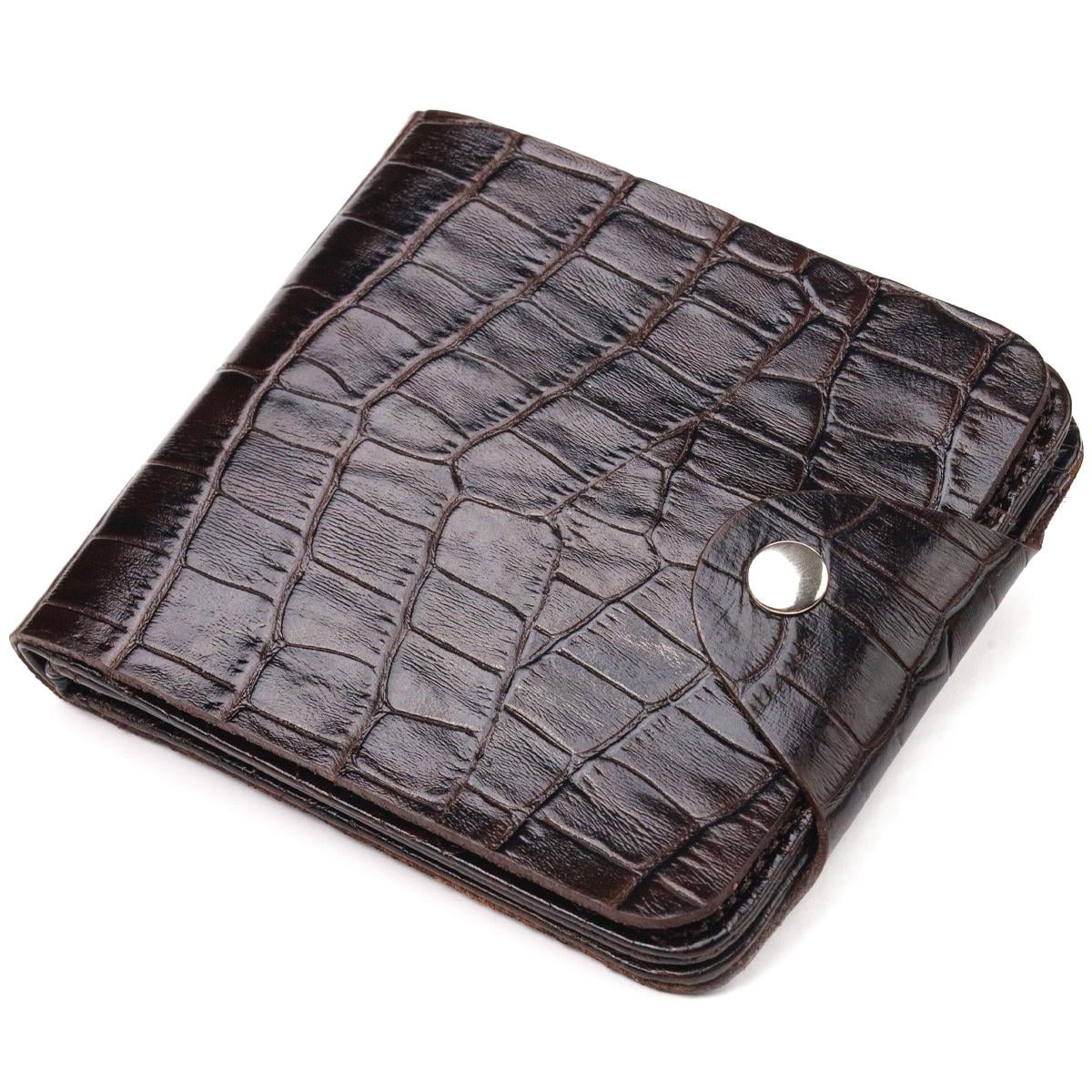 Портмоне чоловіче з натуральної фактурної шкіри Canpellini Purse 21578 під крокодила (55358)