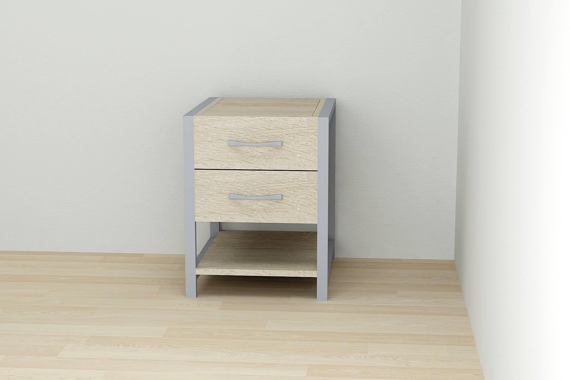 Тумба универсальная Ferrum-decor Вивьен 2/1 ДСП 16 мм 50x41x40 см Серый/Дуб Сонома (FRD-104183)