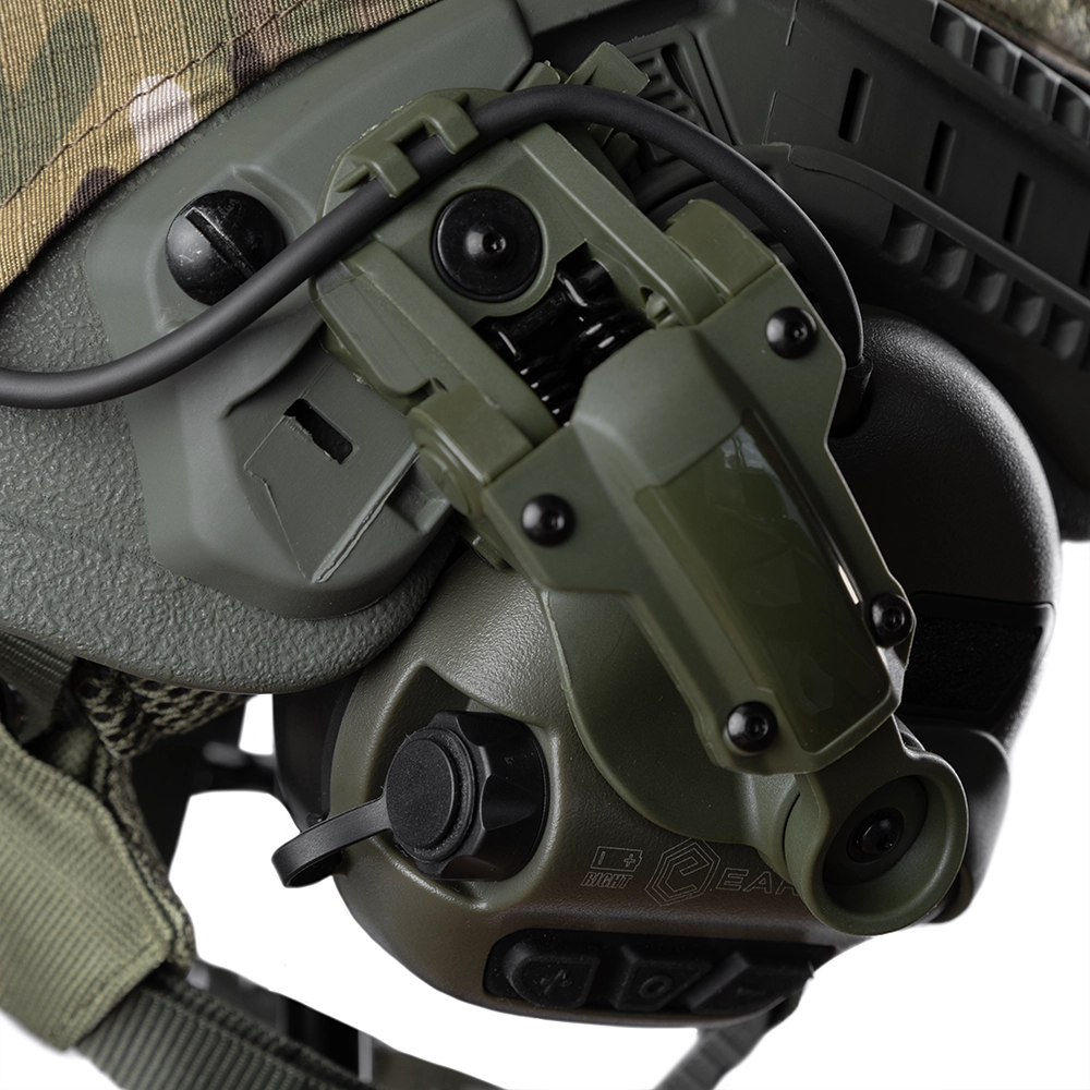 Шолом FAST SPECPROM в кавері з навушниками Earmor M32H з Чебурашками M 55-57 см Олива - фото 6