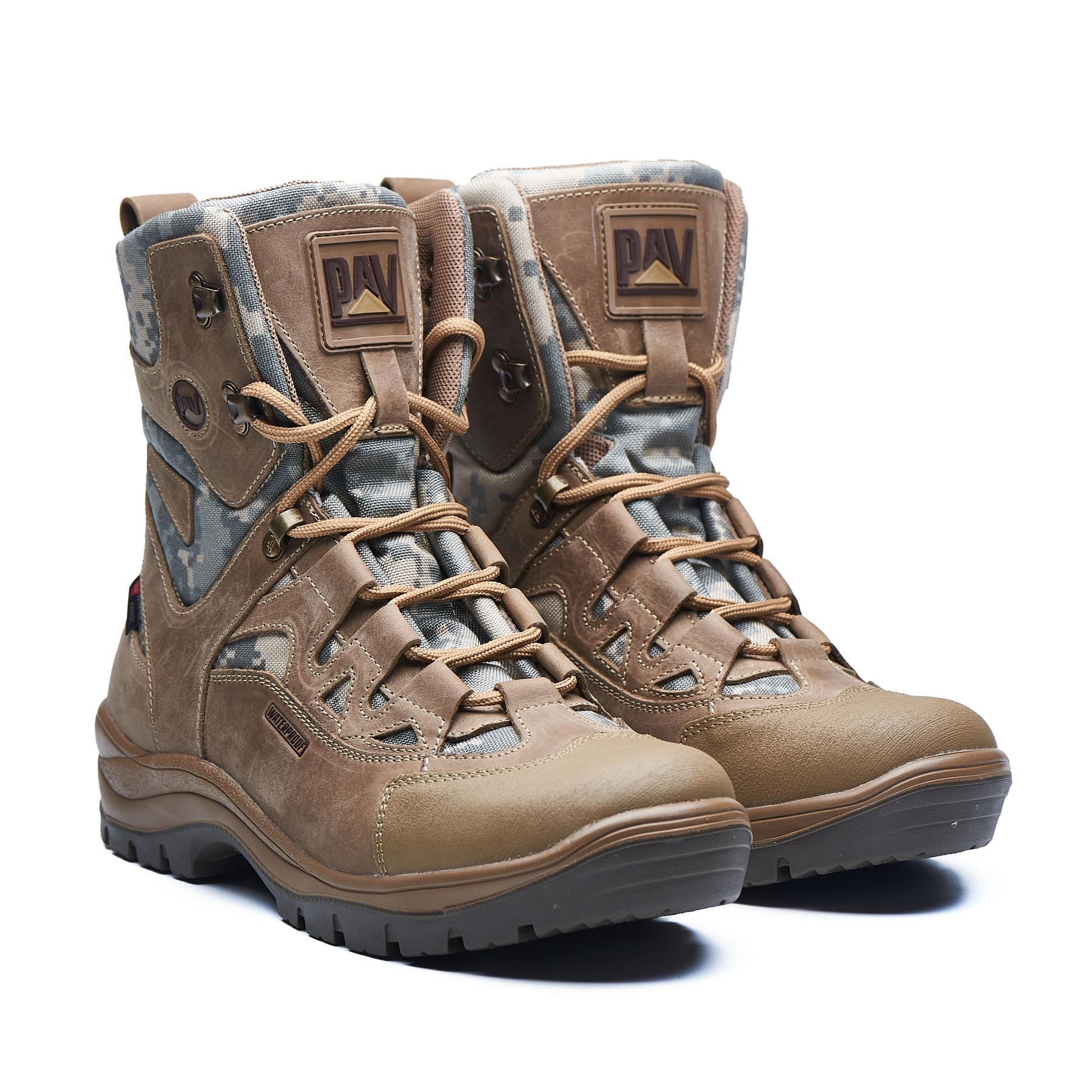 Берцы из натуральной гидрофобной кожи и кордуры р. 38 Койот/Пиксель