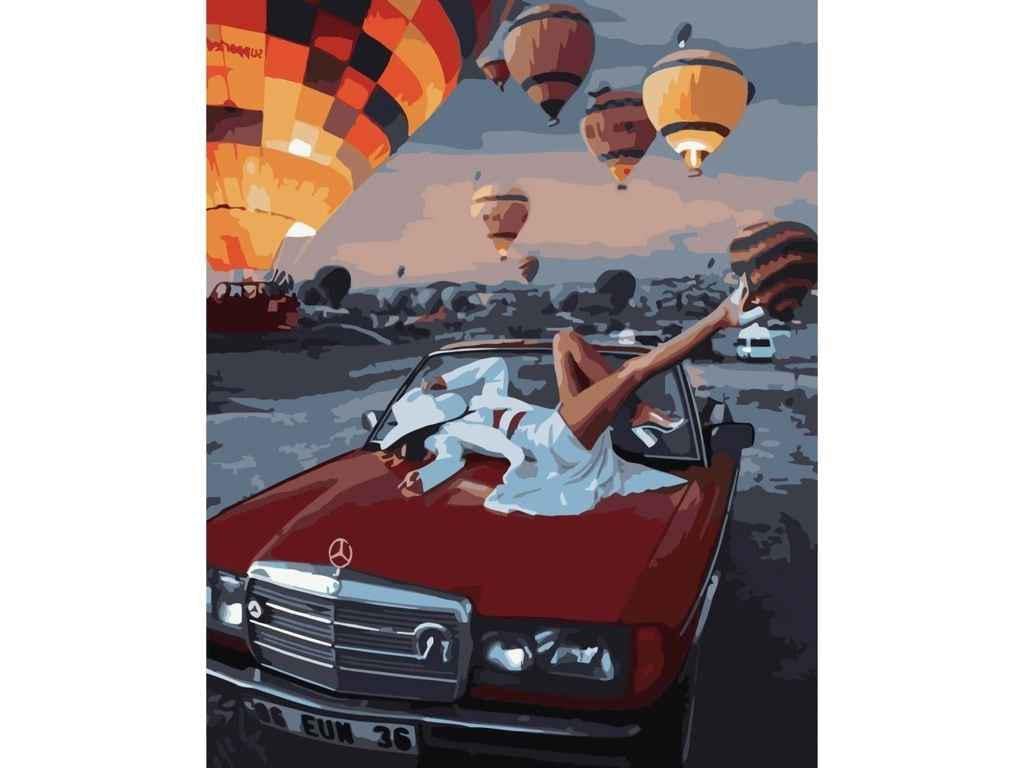 Картина по номерам Strateg На капоте мерседеса 40х50 см (SY6745)