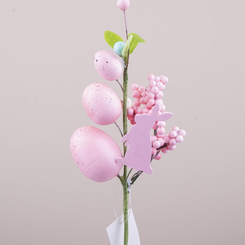 Ветвь пасхальная три яйца и зайчик 27 см (8405-5)