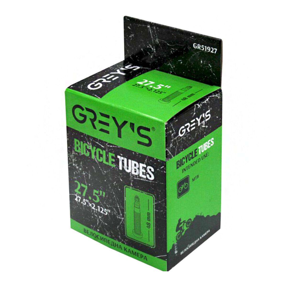 Камера для велосипеда Grey's 27,5"x2,2/2,4 FV 48мм Камера для велосипеда Grey's 27,5"x2,2/2,4 FV 48мм