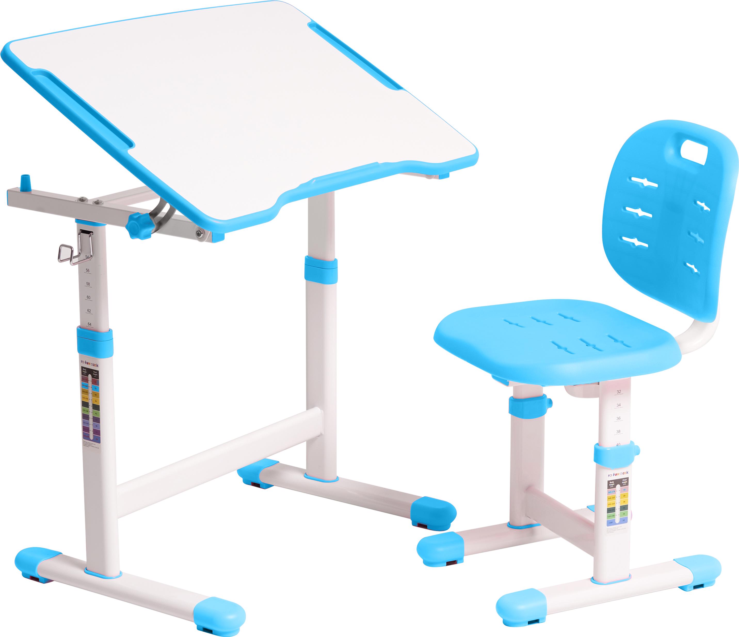 Набір шкільна парта і стілець з регулюванням висоти Fundesk Omino Blue Блакитний - фото 1 Набір шкільна парта і стілець з регулюванням висоти Fundesk Omino Blue Блакитний - фото 1
