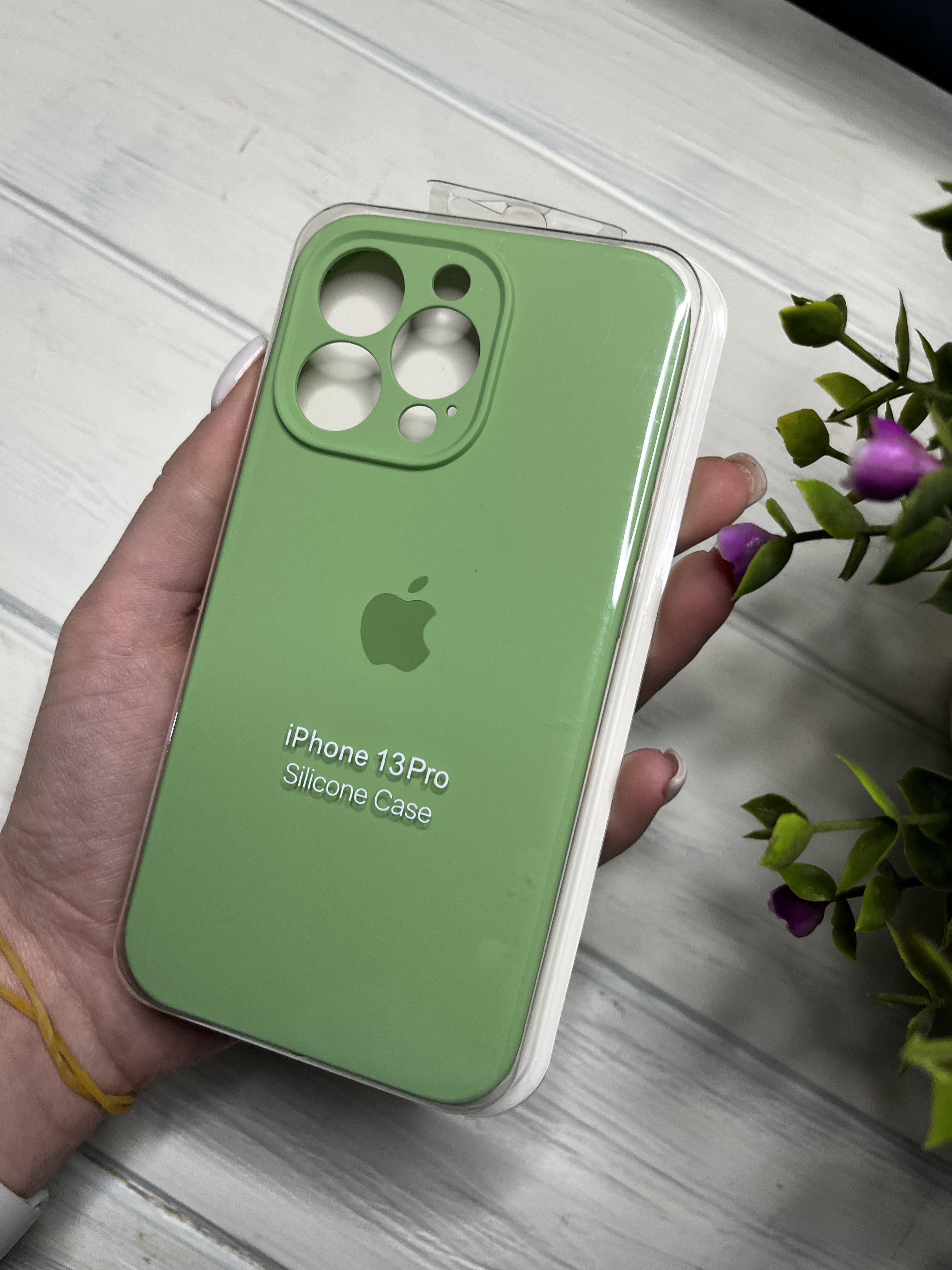 Чехол накладка на iPhone (Айфон) 13 Pro закрытый низ и закрытая камера silicone case full camera Apple