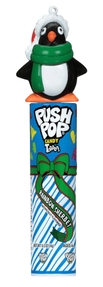 Льодяник на паличці Push Pop Topper Christmas Lollipop Penguin 14 г (2845603770)
