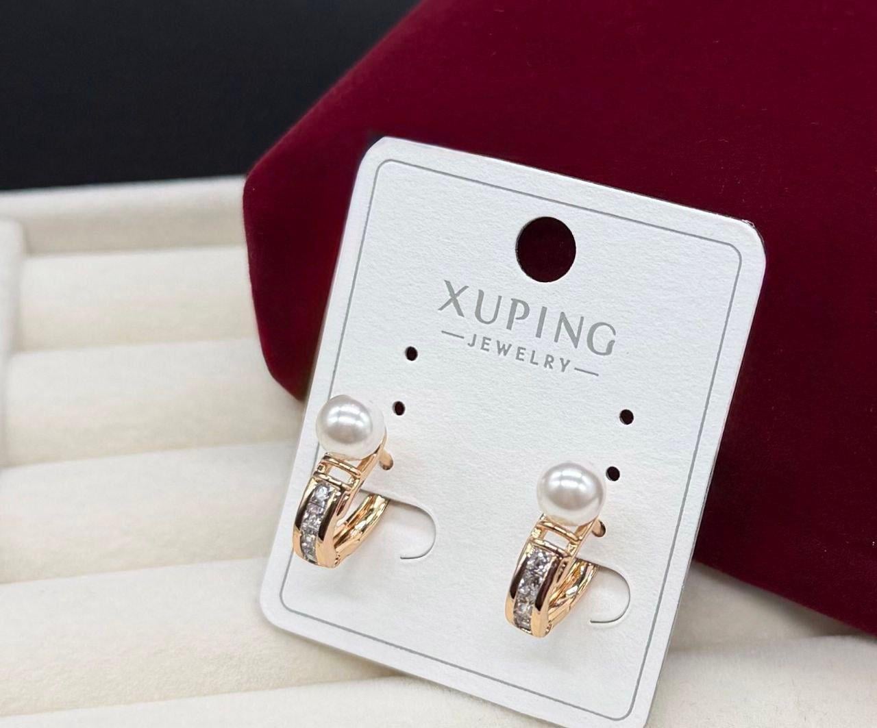 Сережки з камінням бижутерні сережки Xuping вишукані прикраси кільця з перлинами для жінок із камінчиками