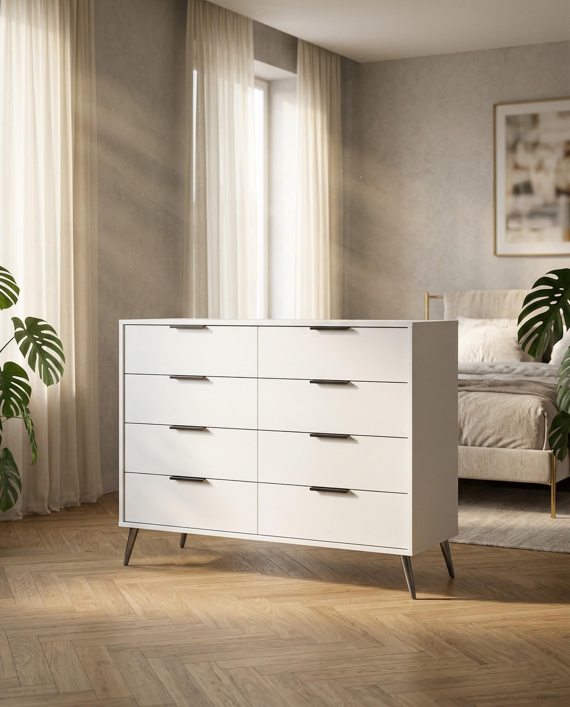 Комод Gylka AERO з шухлядами на високих ніжках 150 мм під робот-пилосос 1200x480x900 мм Білий (AERO WH/WH)