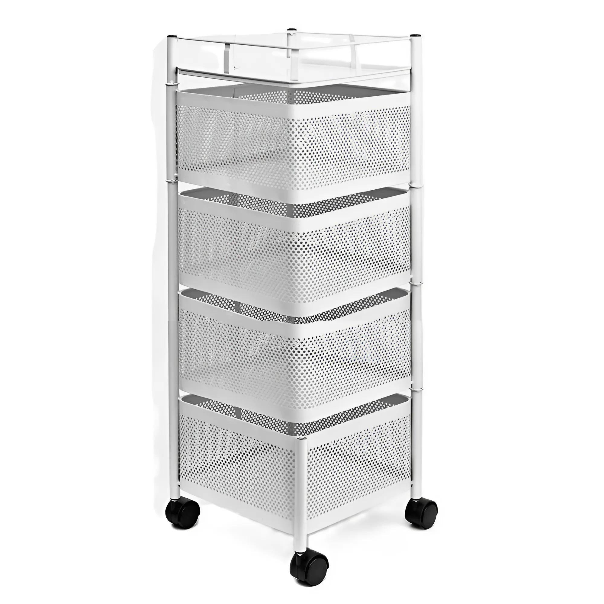 Етажерка на колесах Stenson Cube R93519-W 4 27х77 см White