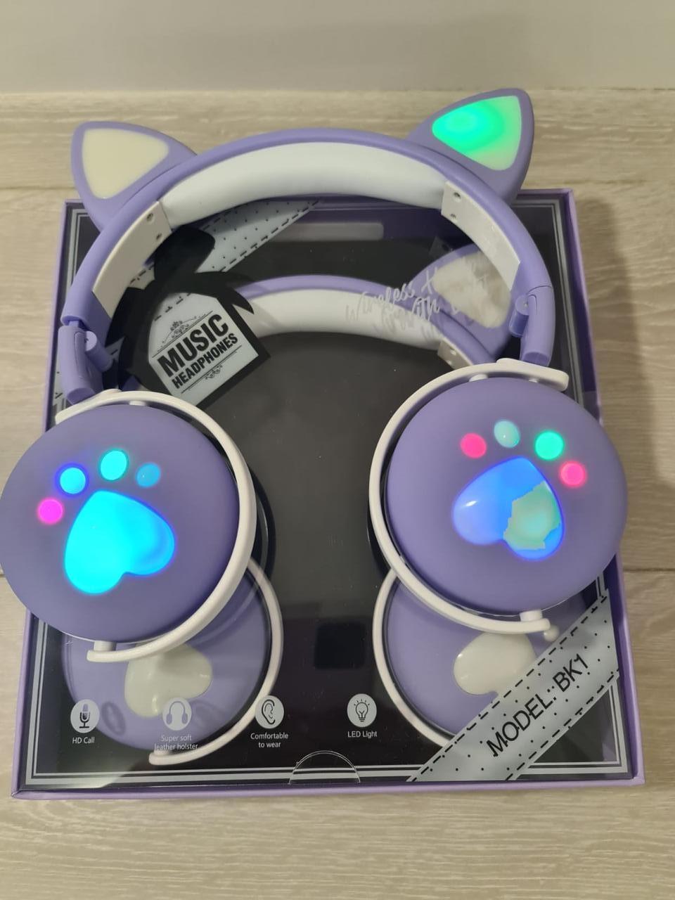 Навушники бездротові дитячі CAT ВК-1 LED Світло-фіолетовий (26389245) - фото 10 Навушники бездротові дитячі CAT ВК-1 LED Світло-фіолетовий (26389245) - фото 10