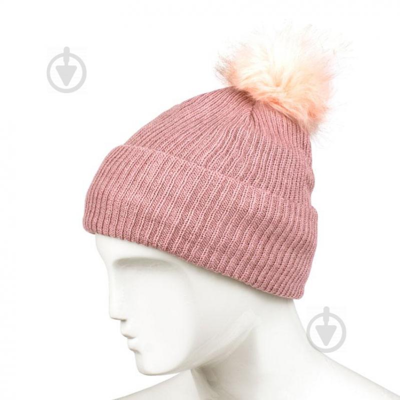 Шапка Beani'qe Fur Bob Dense с помпоном One size Пепельно-розовый (22857)
