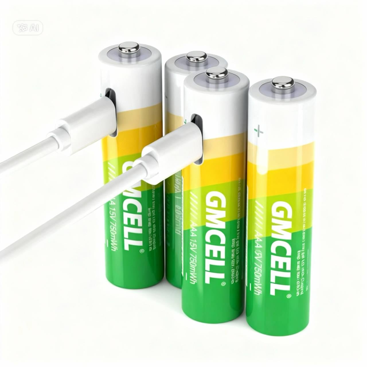 Акумуляторні батарейки AAA GMCELL Li-ion 750 mWh 1,5V 4 шт. USB Type-C (BT07)