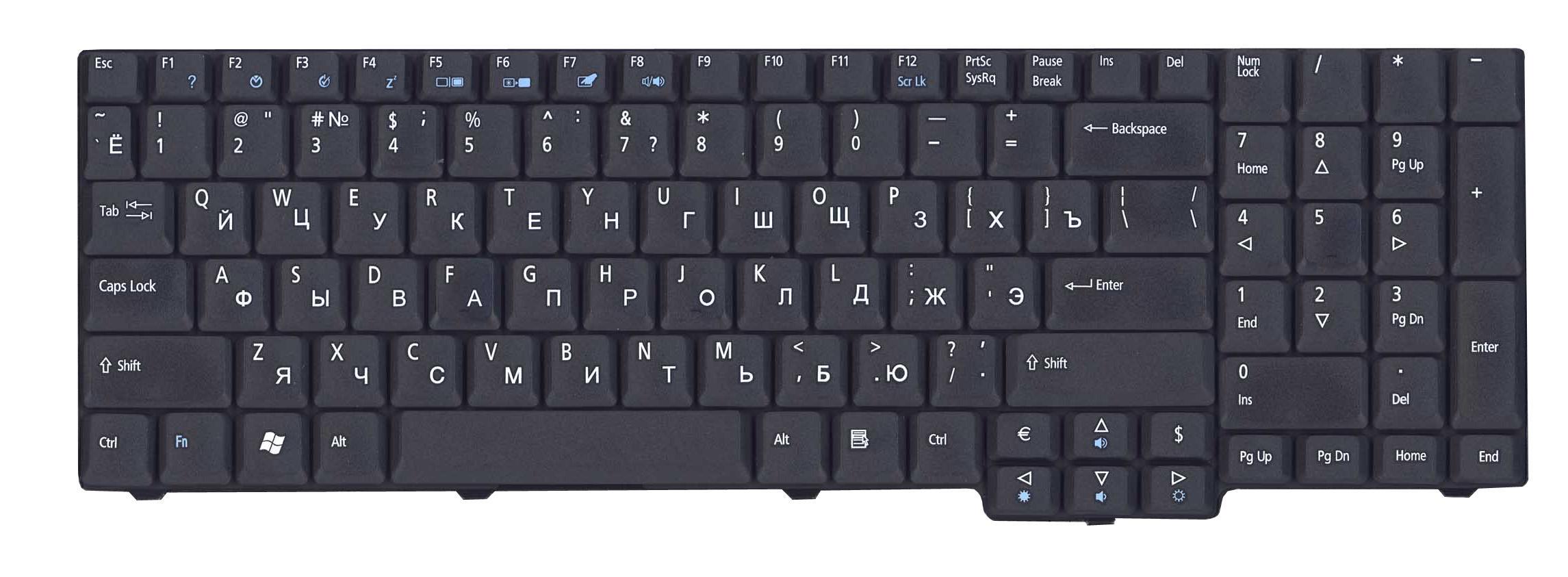 Клавиатура для ноутбука Acer Aspire 7000/9300/9400 Black Mat