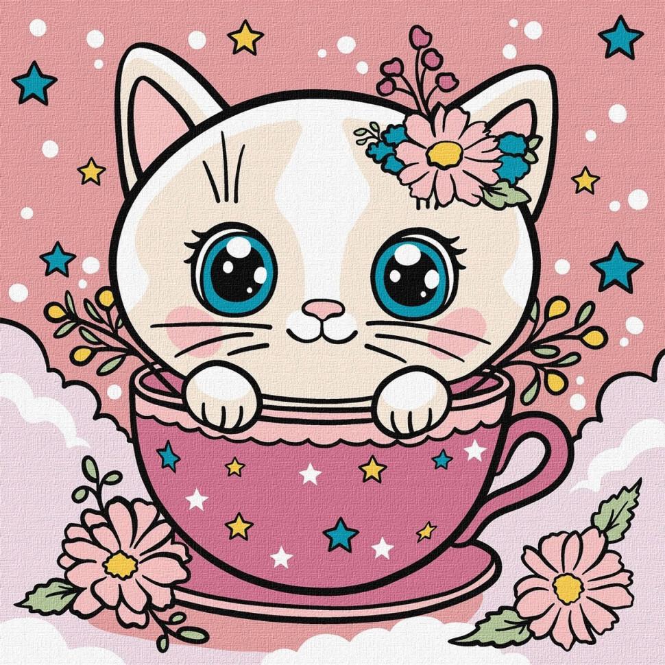 Картина за номерами Ideyka Квіткова чашка 25x25 см (KHO6279)