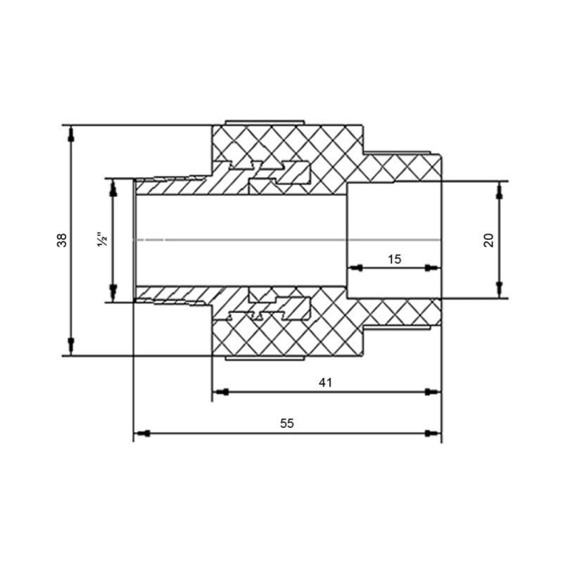 Муфта PPR Blue Ocean 20х1/2" НР (FRRS00006376) - фото 2 Муфта PPR Blue Ocean 20х1/2" НР (FRRS00006376) - фото 2