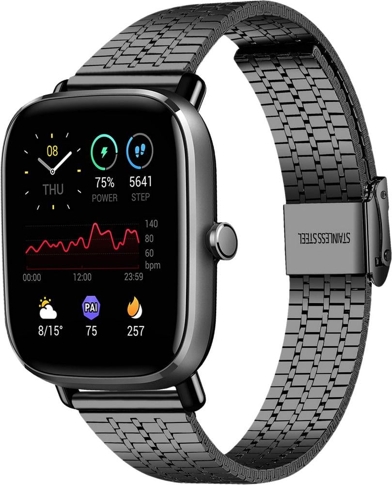 Браслет металлический Counic для Amazfit GTS 2 mini Black (34043-2B)