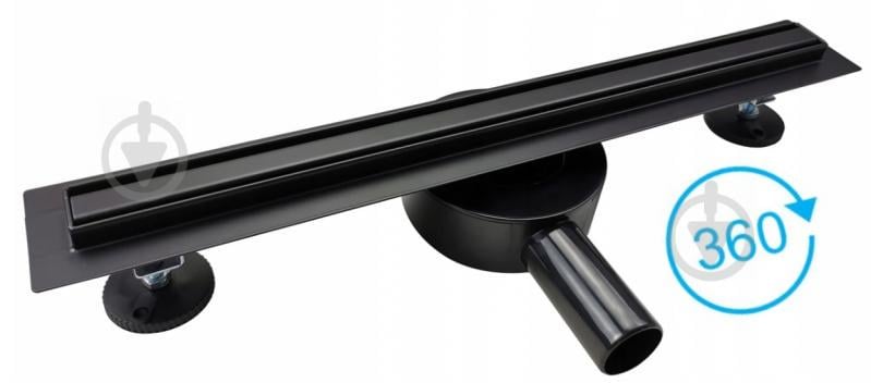 Трап для душа BW Tech Slim 70 см черный поворотный выход (R04BK700)