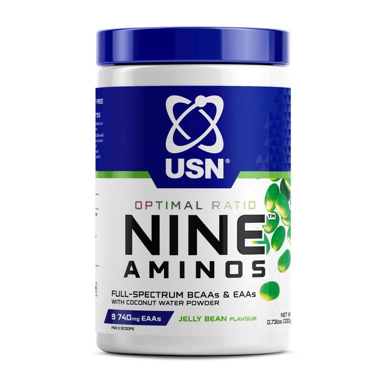 Амінокислоти USN Nine Aminos EAA з електролітами без кофеїну 330 г Желейні боби