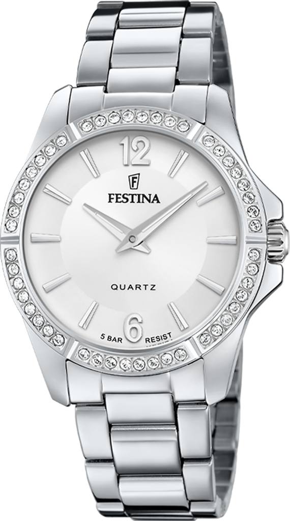 Наручные часы женские Festina F20593/1 Mademoiselle со стальным корпусом WR 50 м и белым циферблатом