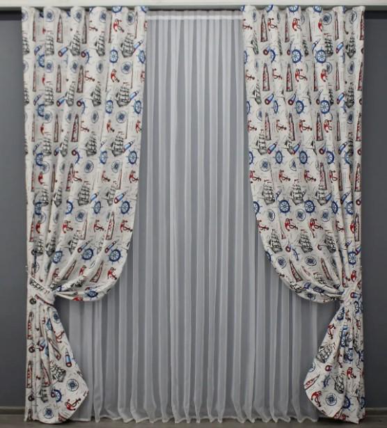 Фотошторы с принтом Sea Travel 1,5х2,75 м 2 шт. (1498ш)