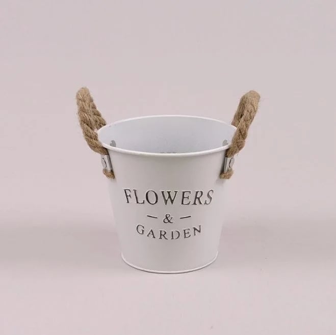 Кашпо металлическое с ручками Flora Flowers & Garden (37708)
