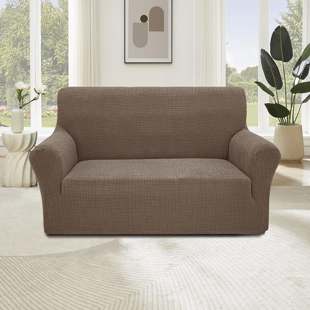 Чехол на диван Love You Mono Line Fleece 2-местный Коричневый (81214)