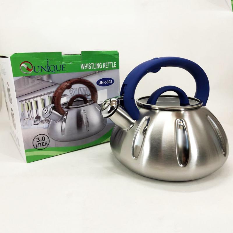 Чайник Unique UN-5303 со свистком 3 л Blue (tf5908) - фото 6 Чайник Unique UN-5303 со свистком 3 л Blue (tf5908) - фото 6