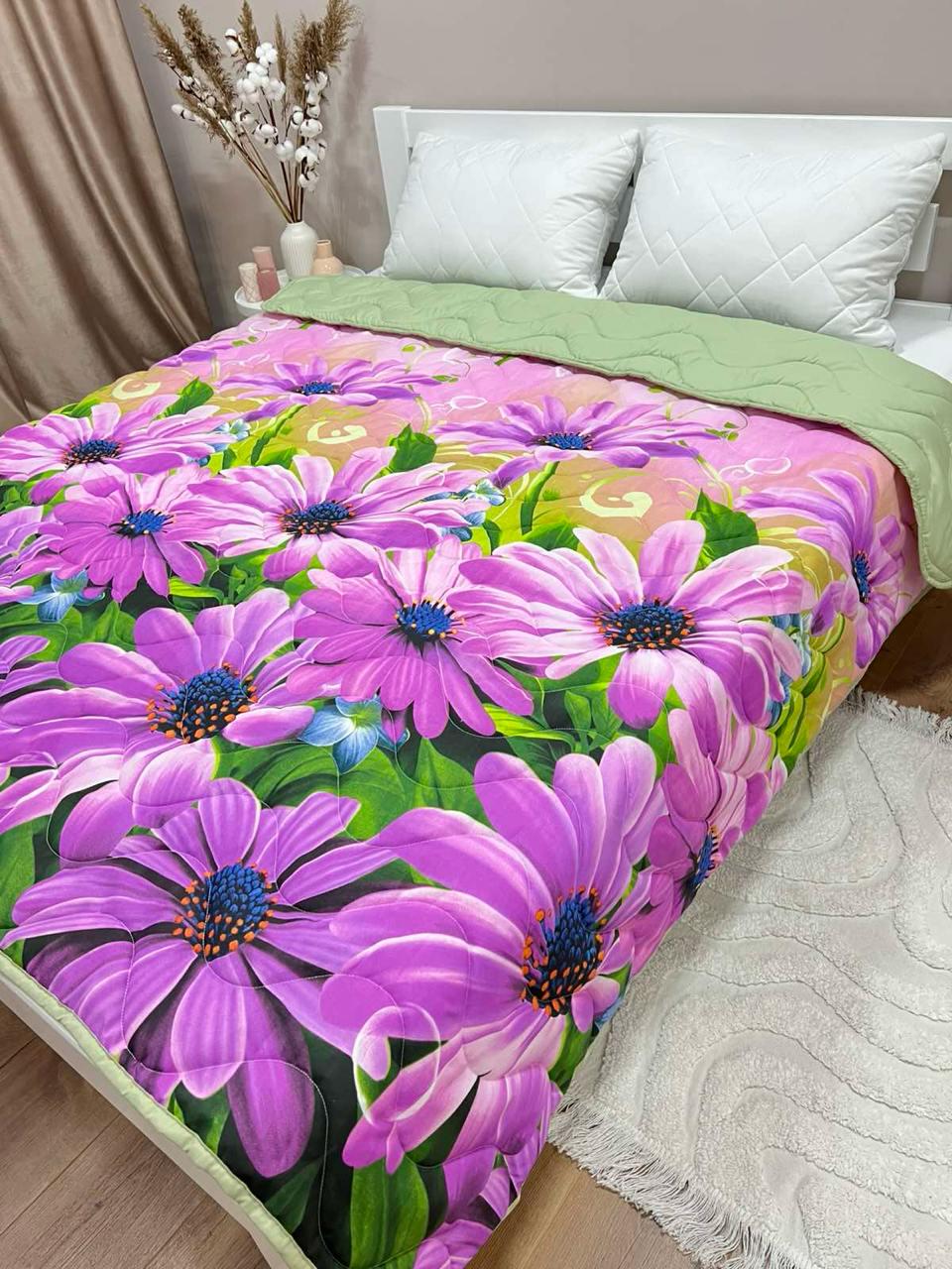 Одеяло летнее двухстороннее с рисунком двуспальное 180x210 см Лиловый (27455722) - фото 1 Одеяло летнее двухстороннее с рисунком двуспальное 180x210 см Лиловый (27455722) - фото 1