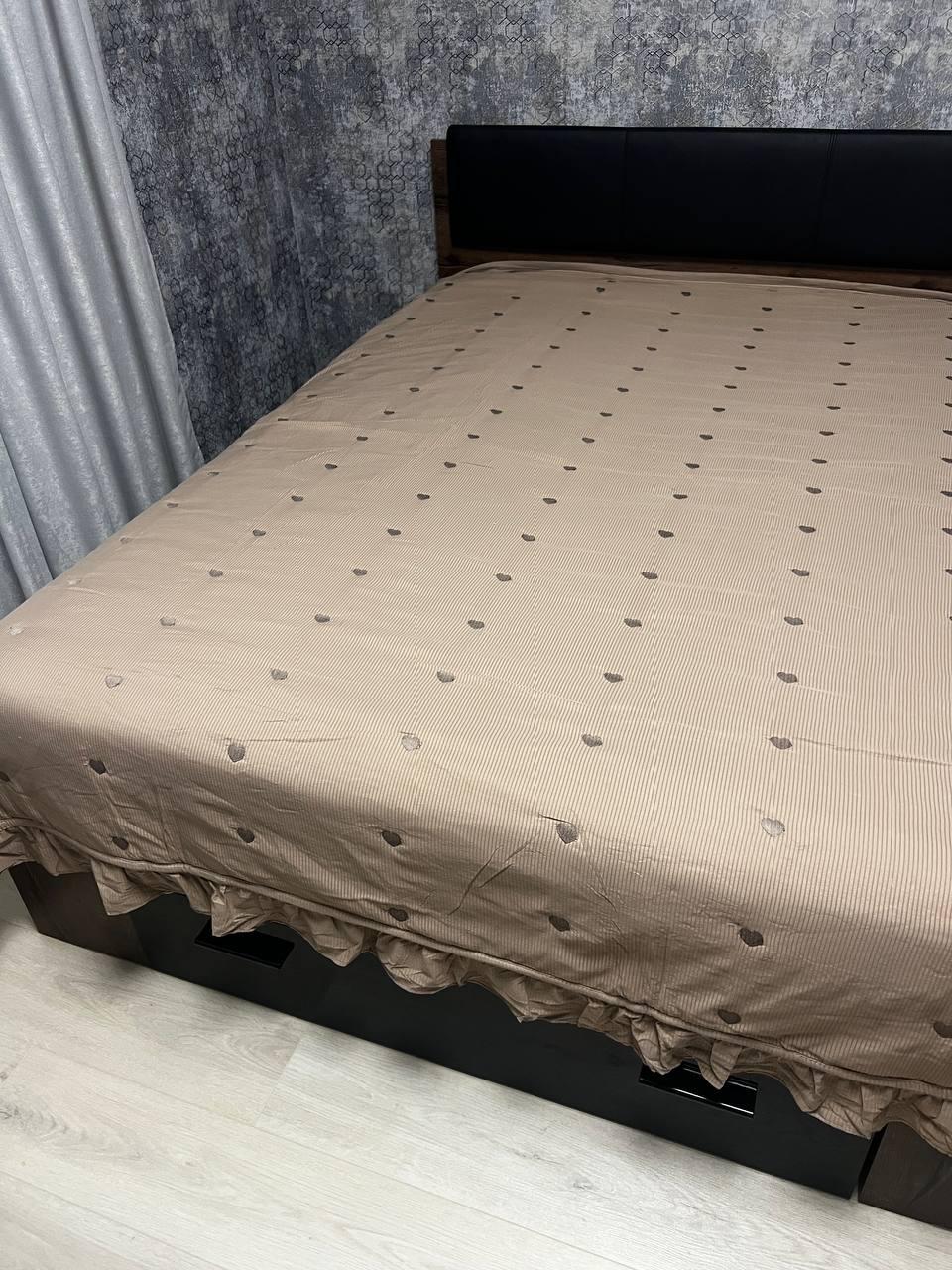 Покрывало хлопковое на диван двухспальное 200х200 см Кофейный (П4К-rai-pokruvalo-001-05) - фото 2