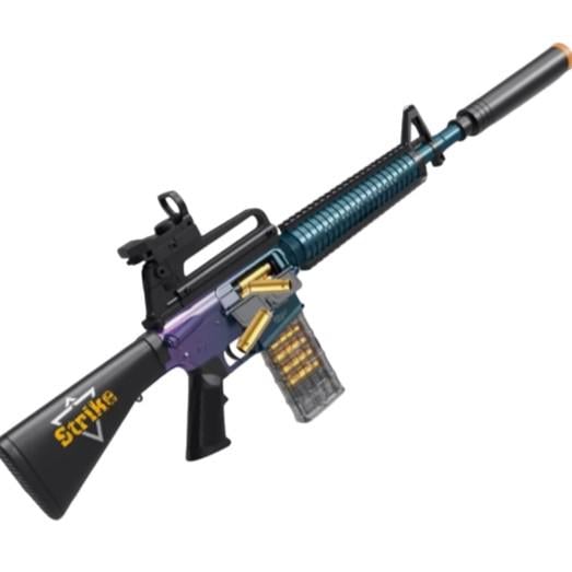 Игрушечный автомат винтовка на мягких шарах EVA с глушителем оптическим прицелом 95 см (M16А4) Игрушечный автомат винтовка на мягких шарах EVA с глушителем оптическим прицелом 95 см (M16А4)