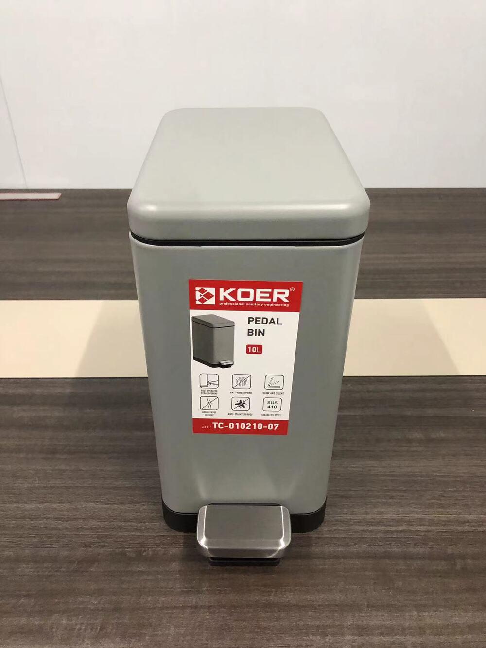 Відро для сміття KOER TC-010210-07 10 л з плавним закриттям прямокутне Сірий (KR5599) - фото 5 Відро для сміття KOER TC-010210-07 10 л з плавним закриттям прямокутне Сірий (KR5599) - фото 5
