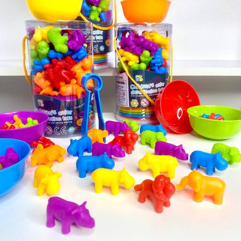 Развивающая игра Fun Game FD2188 Сортер Монтессори по цвету с пинцетами и тарелочками Животные (1718015115) - фото 9 Развивающая игра Fun Game FD2188 Сортер Монтессори по цвету с пинцетами и тарелочками Животные (1718015115) - фото 9