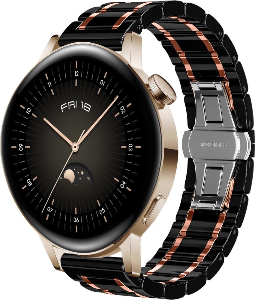 Ремінець керамічний Ceramo для Huawei Watch GT3 42 мм Black/Pink (28744-51)