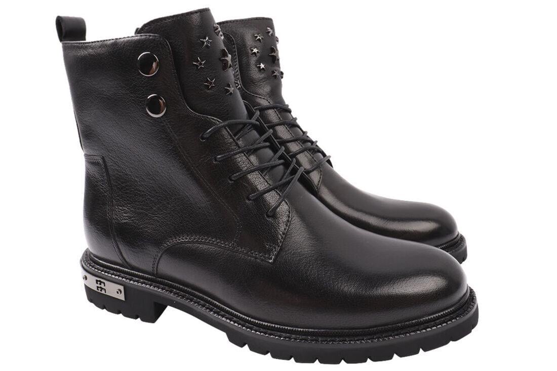 Ботинки женские Anemone из кожи на низком каблуке высокие р. 39 Черный (137-20DHC)