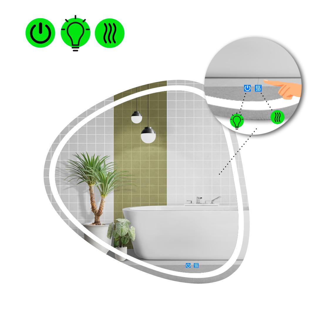 Зеркало с LED подсветкой Nuvola 1 с двумя сенсорами 120x120 см (8737309)