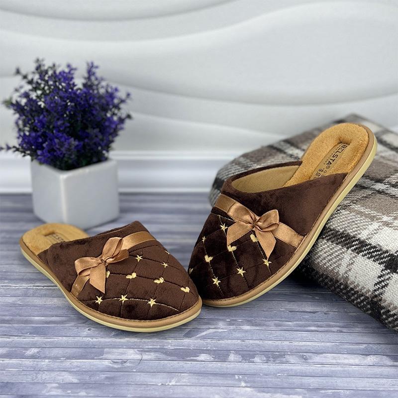 Домашні тапочки жіночі БЕЛСТА Е-0088-1-1 26 см p. 40 Коричневий (66715600)