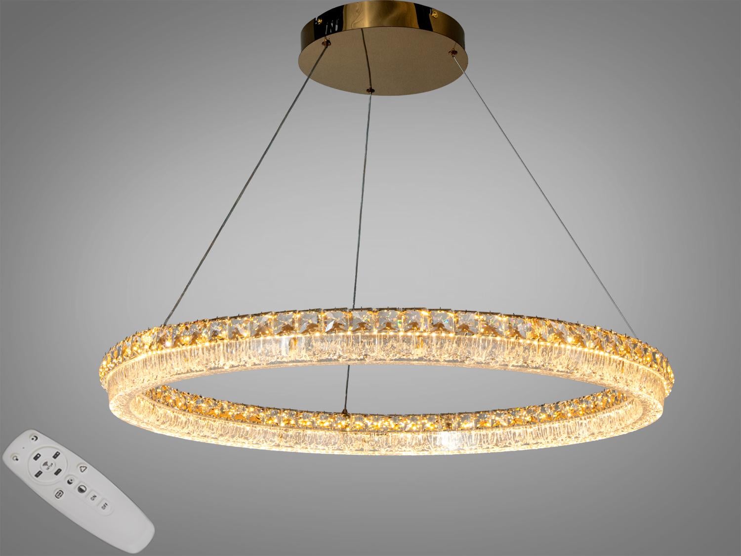 Люстра-подвес светодиодная/пульт 130W Золотой (MD6027/800S-gold)