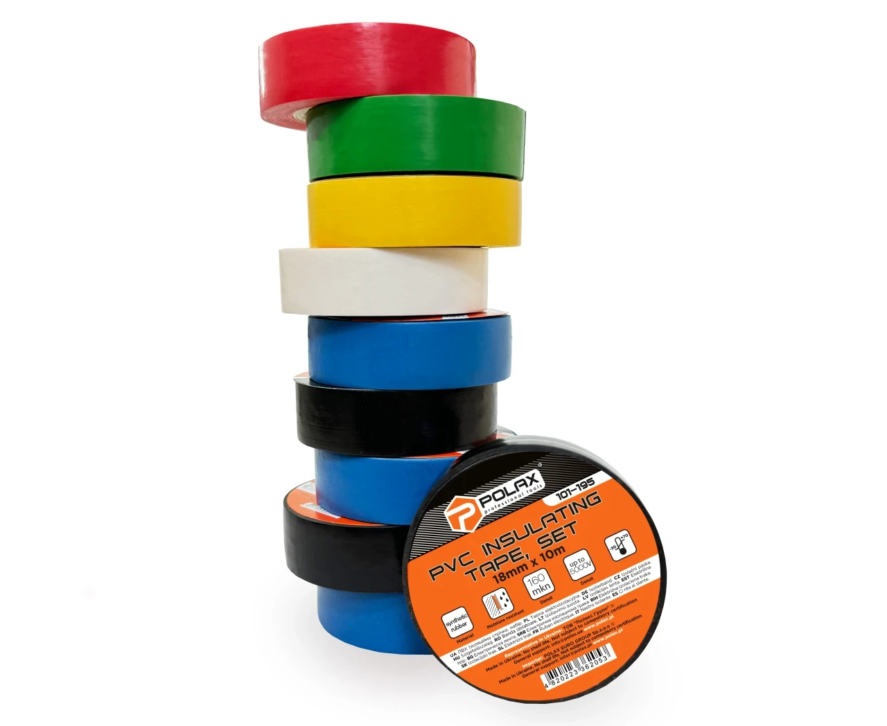 Набор изоляционных лент Polax ПВХ 10 м Разноцветный (2398485387) - фото 2 Набор изоляционных лент Polax ПВХ 10 м Разноцветный (2398485387) - фото 2