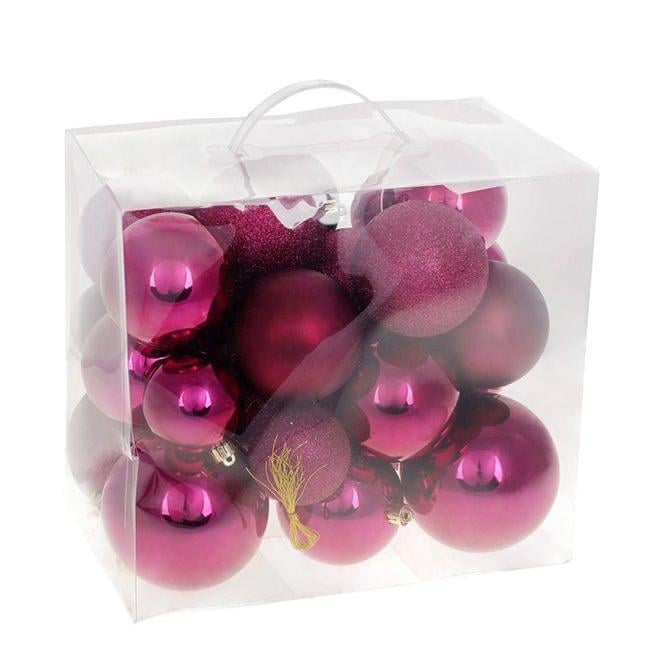 Набор пластиковых новогодних шаров Flora Микс 26 шт. (12444)