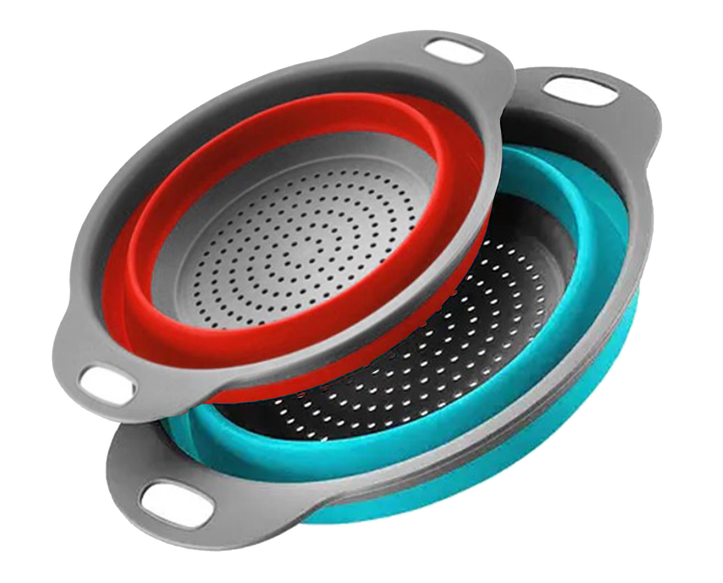 Дуршлаг складной большой и маленький Голубой/Красный (307-8727617)