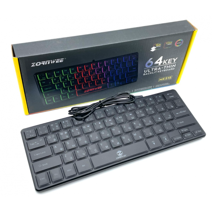 Клавиатура проводная ZORNWEE MK-515 с RGB подсветкой 64 клавиши (1559926900)