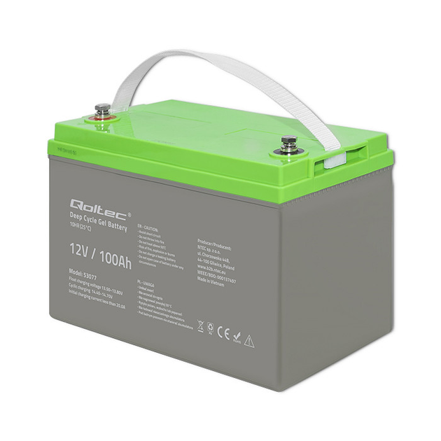 Акумулятор гелевий QOLTEC Deep Cycle Gel Battery 12V 100 Ah (92713)