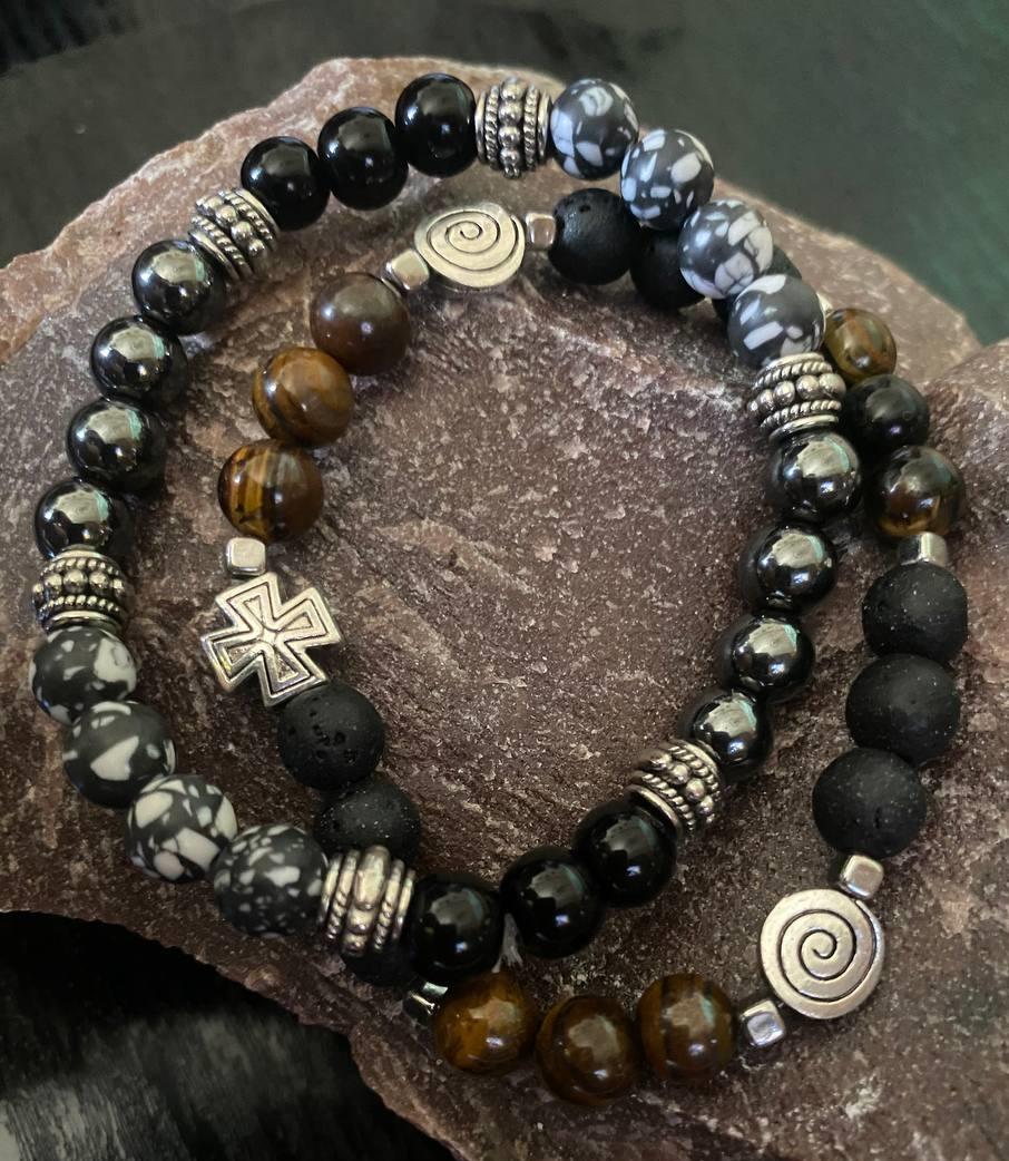 Набор браслетов LITAURS ручной работы из натурального камня и металлическими вставками М 15-17 см 2 шт. (24079) - фото 4 Набор браслетов LITAURS ручной работы из натурального камня и металлическими вставками М 15-17 см 2 шт. (24079) - фото 4