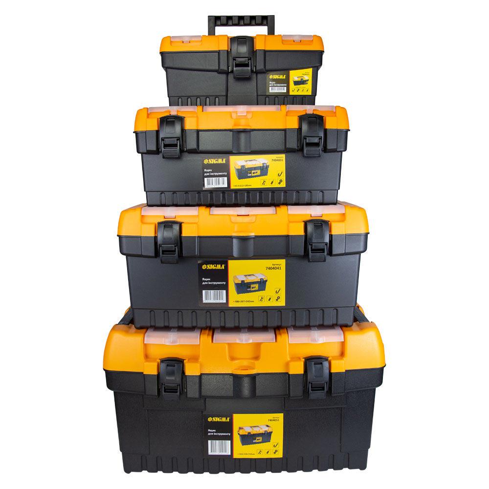 Набор ящиков для инструмента Sigma 4в1 320x155x139/413x212x186/486x267x242/564x310x310 мм (7404011)