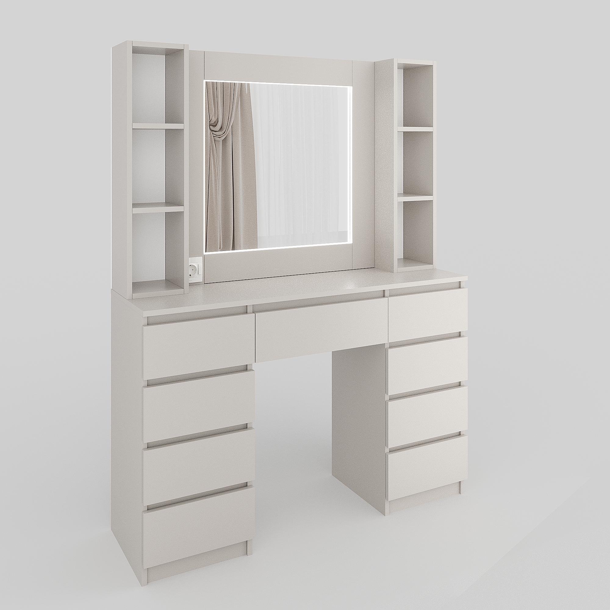 Туалетный столик с LED подсветкой ТЗ-LED Дабл 1600х1200х400 мм Кашемир (28563720) - фото 2