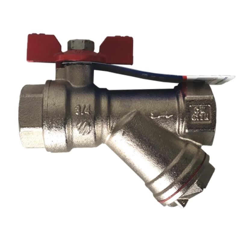 Кран шаровой Arco RHF34 3/4" ВВ с фильтром бабочка (97228)