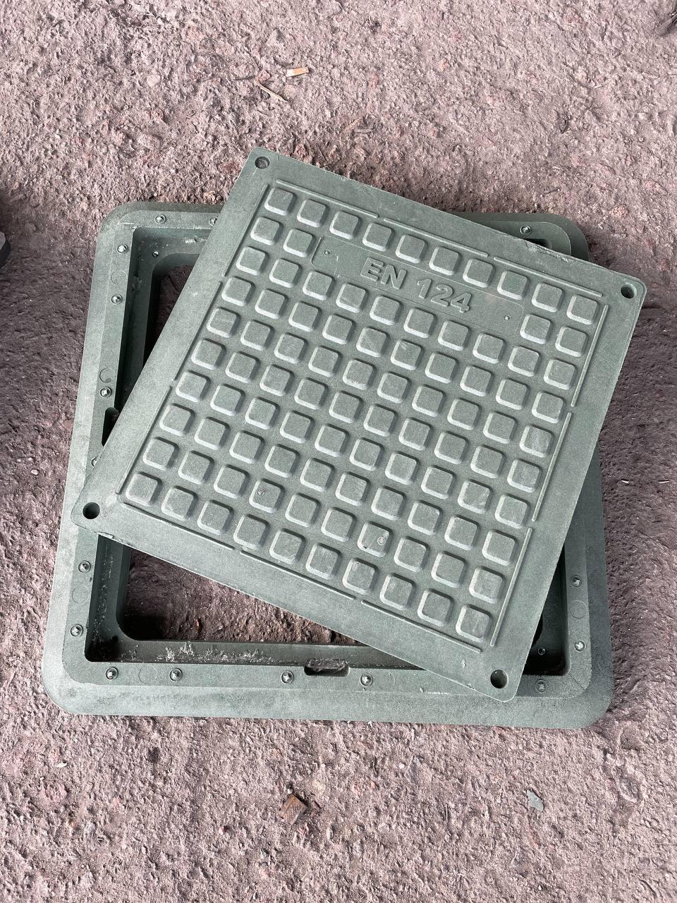 Люк канализационный квадратный 740х740 мм 1 т Зеленый (luk24) - фото 2 Люк канализационный квадратный 740х740 мм 1 т Зеленый (luk24) - фото 2