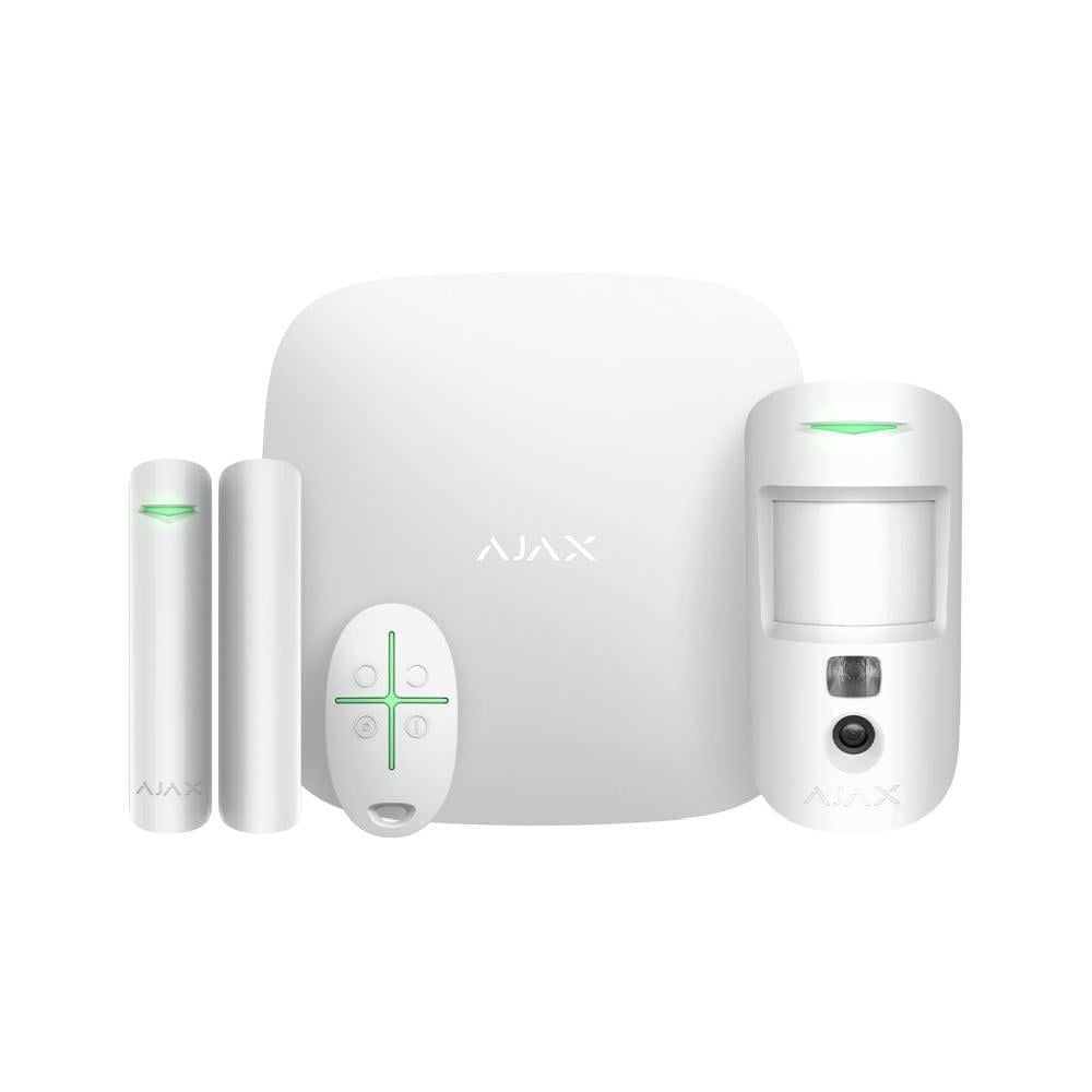 Комплект беспроводной охранной сигнализации Ajax StarterKit Cam Plus HDR White с WiFi/2G/3G/4G/Ethernet/фотоверификацией тревог (26-00564)