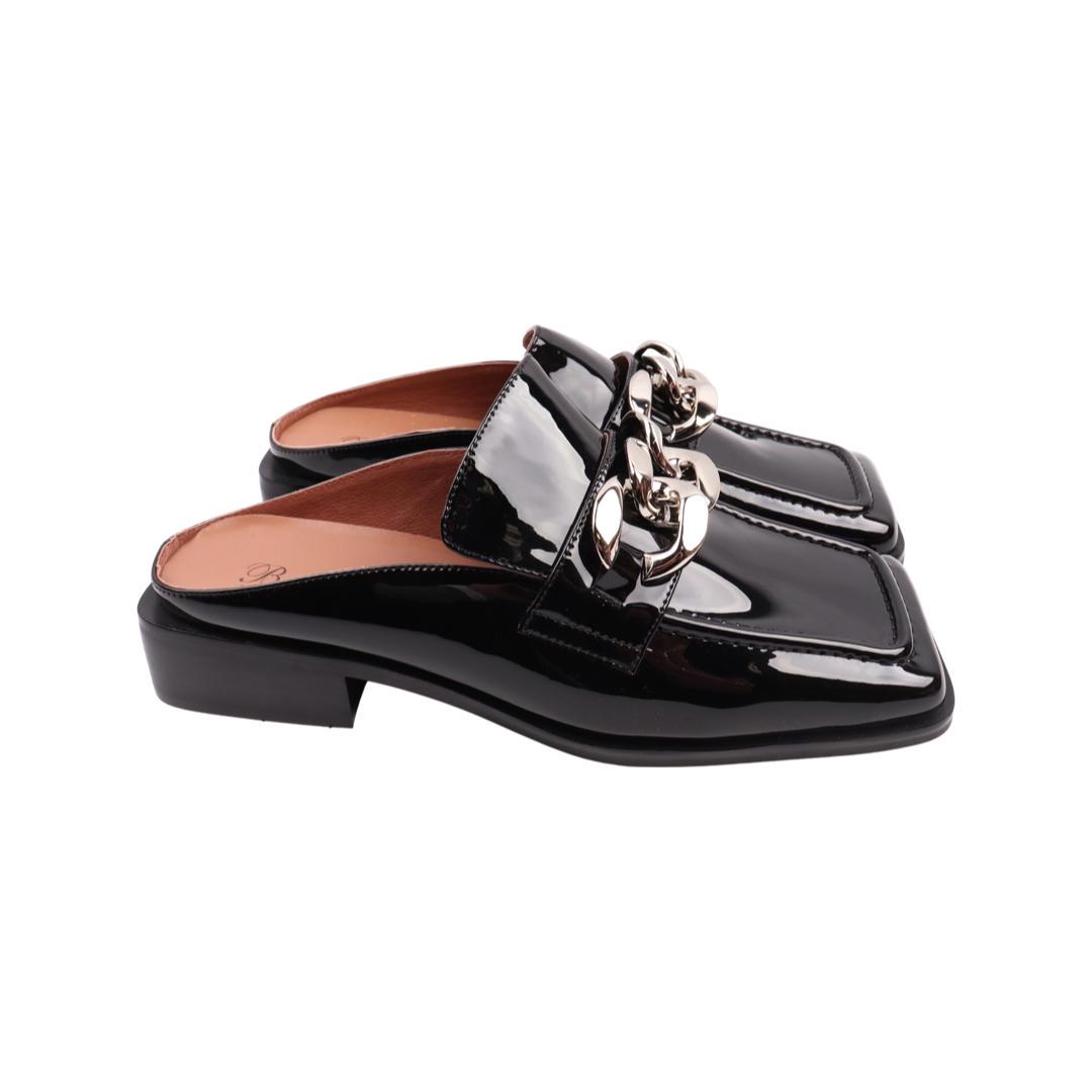 Шлепанцы женские Brocoly из лаковой кожи р. 39 Черный (403-22LSHC)