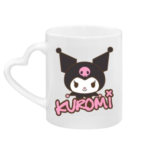 Чашка с ручкой в ​​виде сердца Kuromi Sanrio 320 мл Белый (13170950-1-183976)